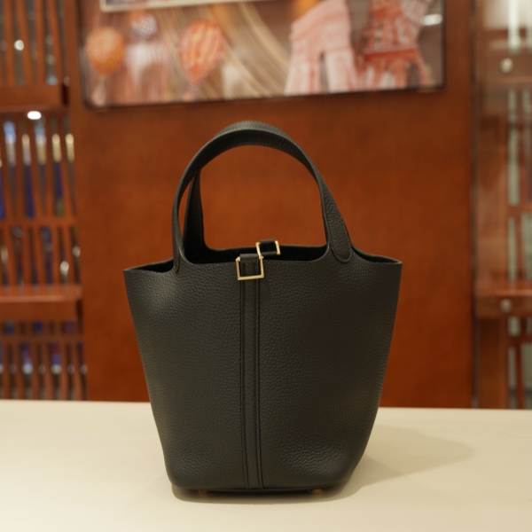 【エルメス HERMES】ピコタンPM ブラック (89) トリヨンクレマンス ゴールド金具 (100%手縫い)